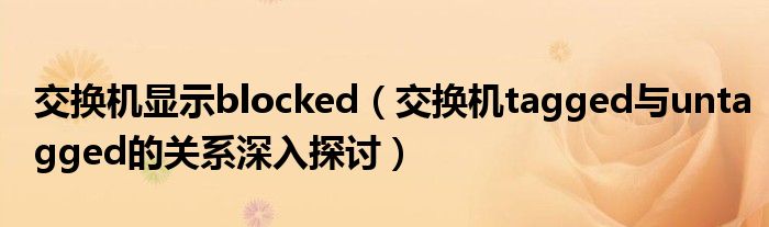 交换机显示blocked（交换机tagged与untagged的关系深入探讨）