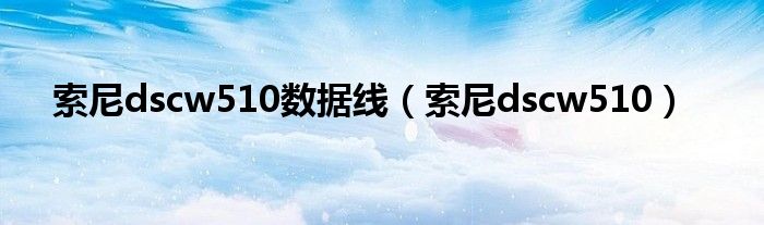 索尼dscw510数据线（索尼dscw510）